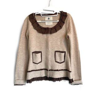 Sparrow Beige and Brown Polka Dot Cardigan
